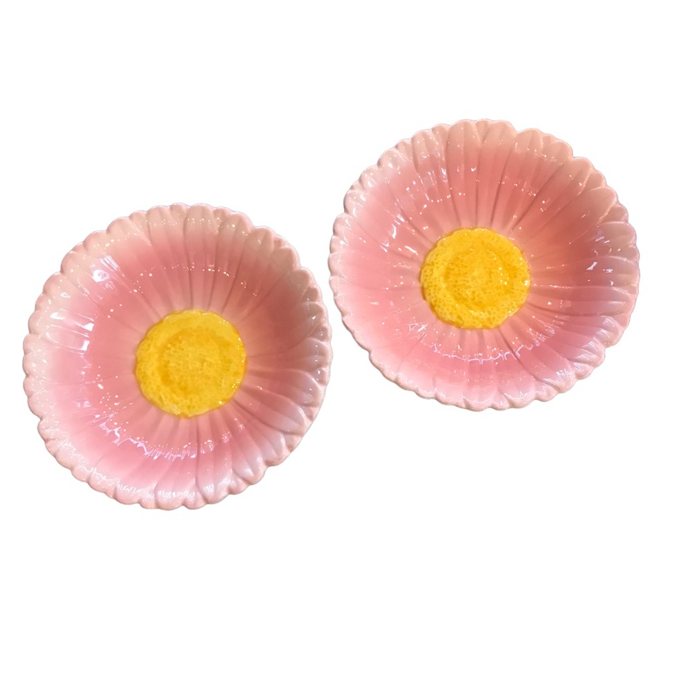 2 Spring Light Pink Flower Candy Dishes